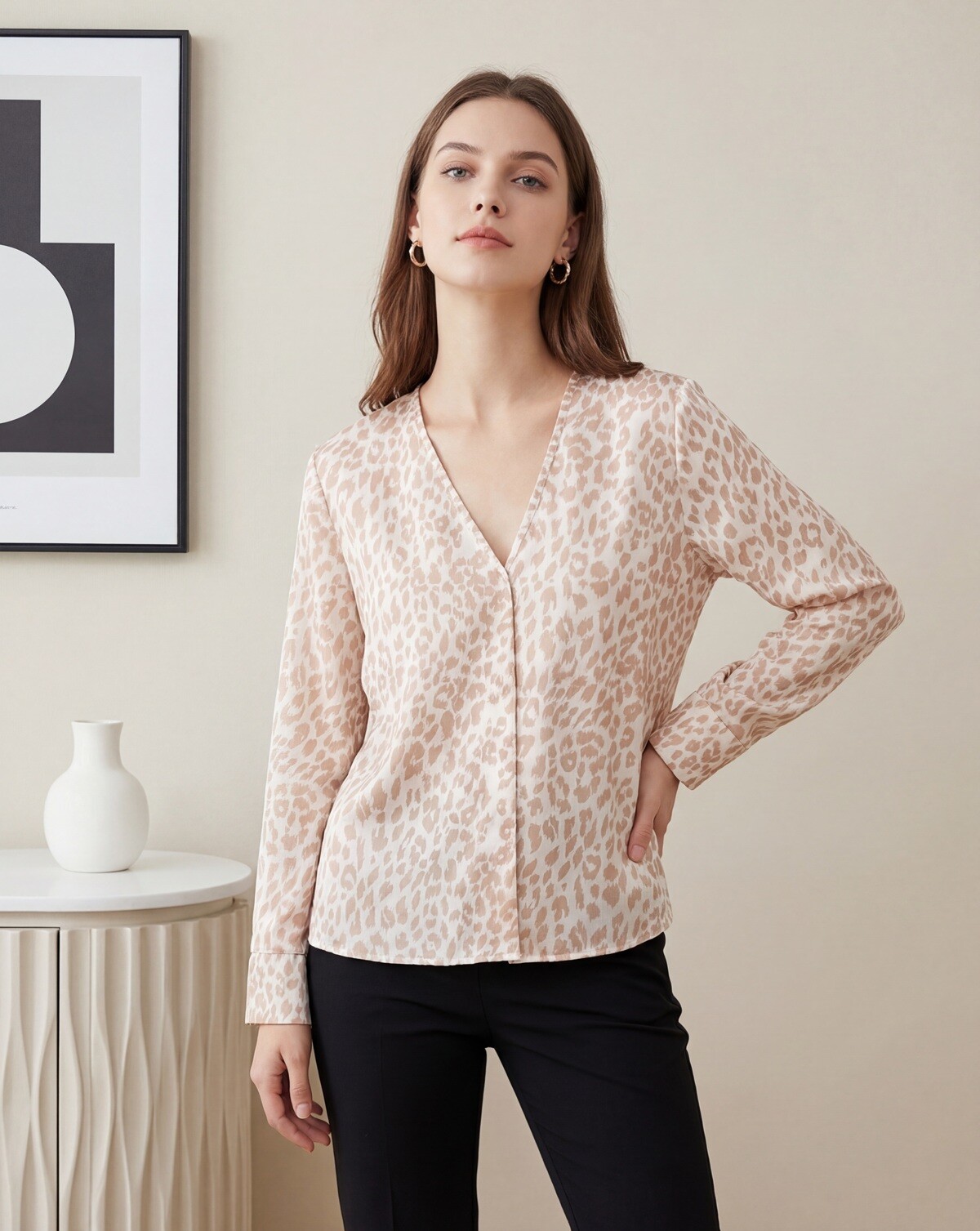Mayorista ROSYDAYS - Blusa Fluida Estampado Leopardo