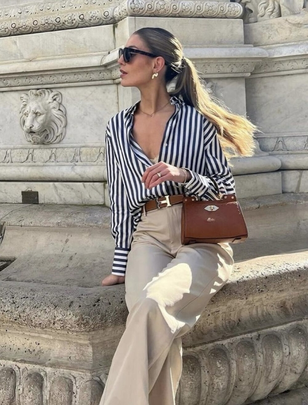 Grossista Rosy Days - Camicia di raso a strisce chic