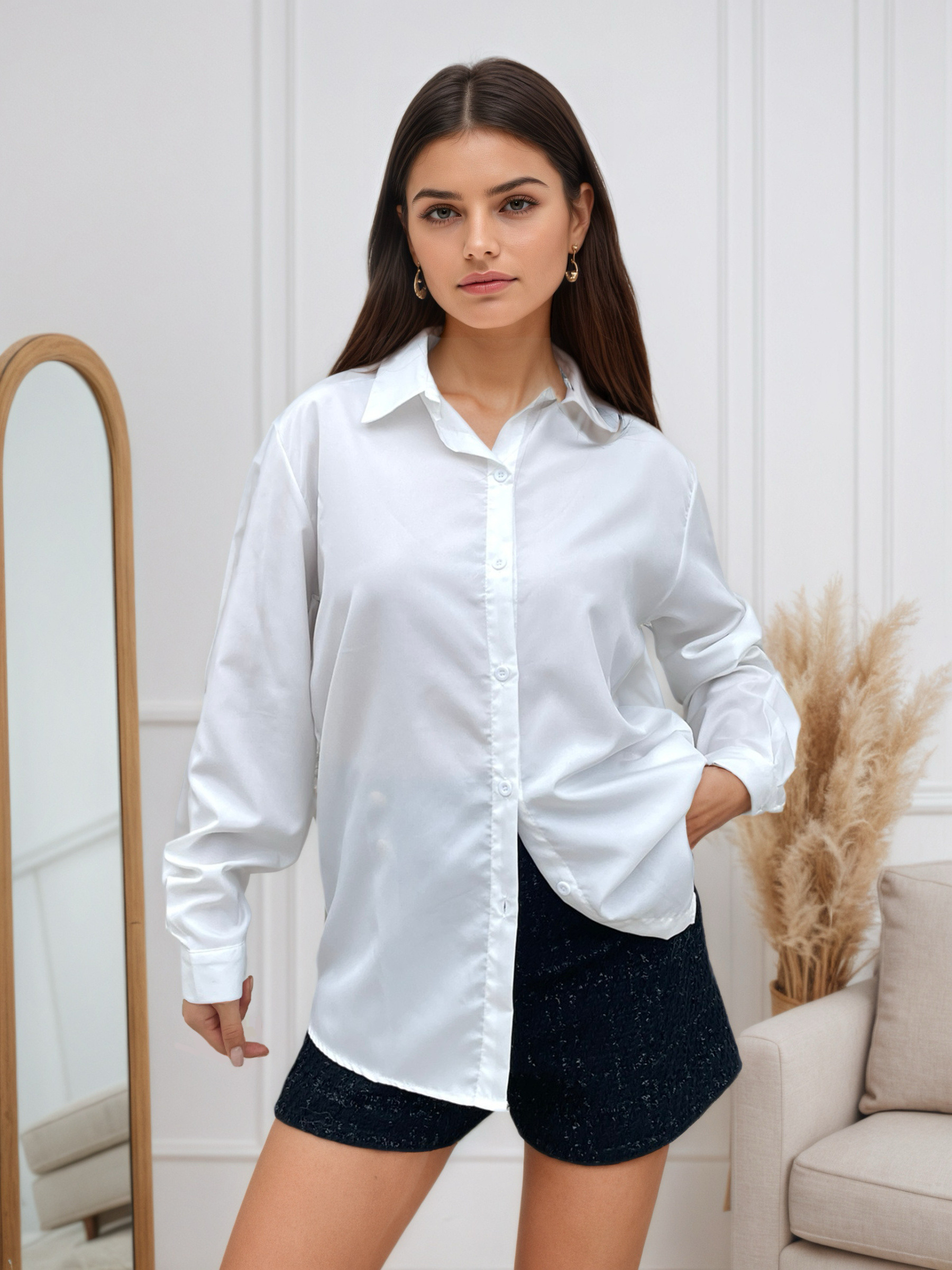 Grossiste ROSYDAYS - Chemise Blanche Basique Fluide