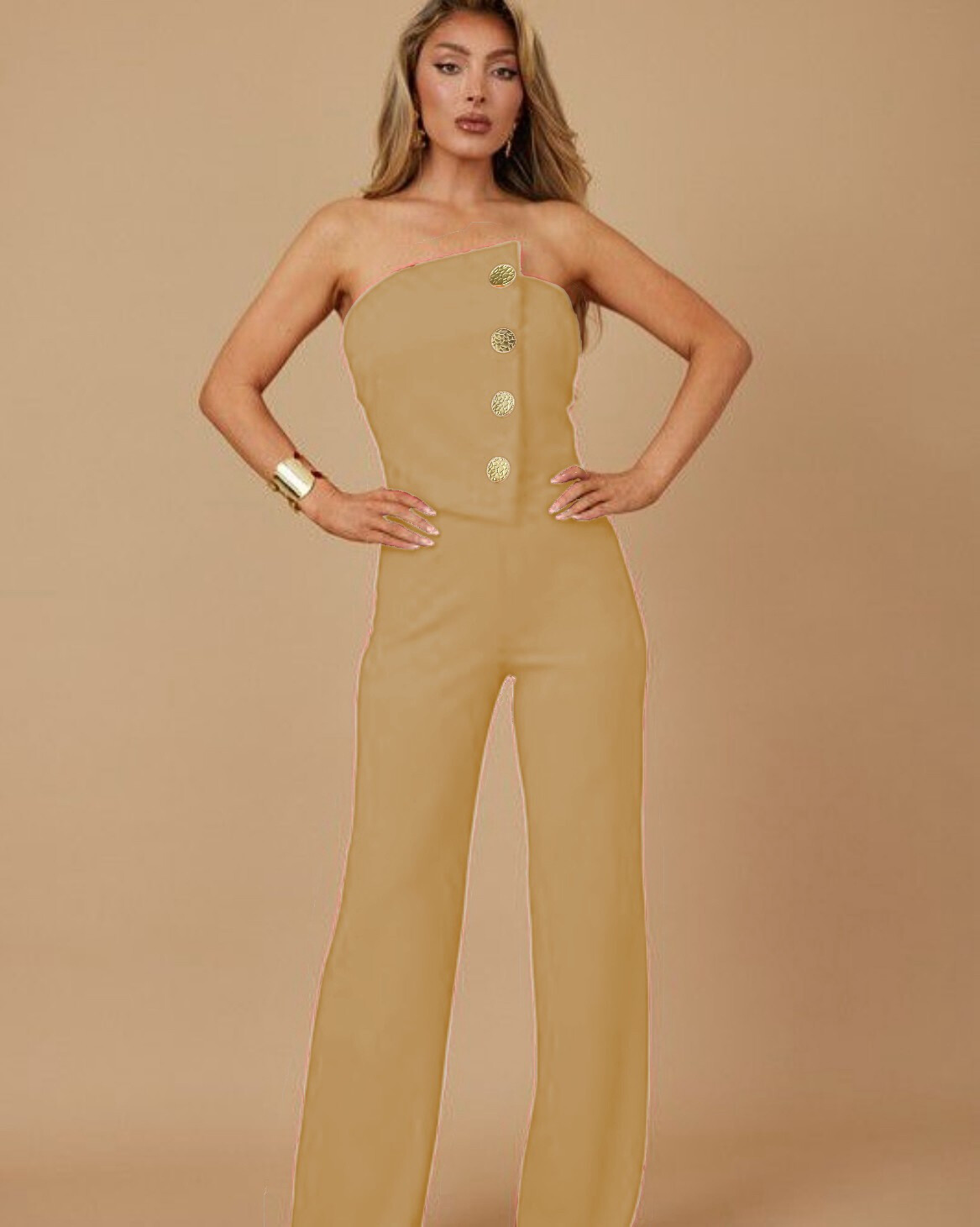 Wholesaler Rosy Days - Bustier combination with elegant shell with golden jewelry button on straight cut