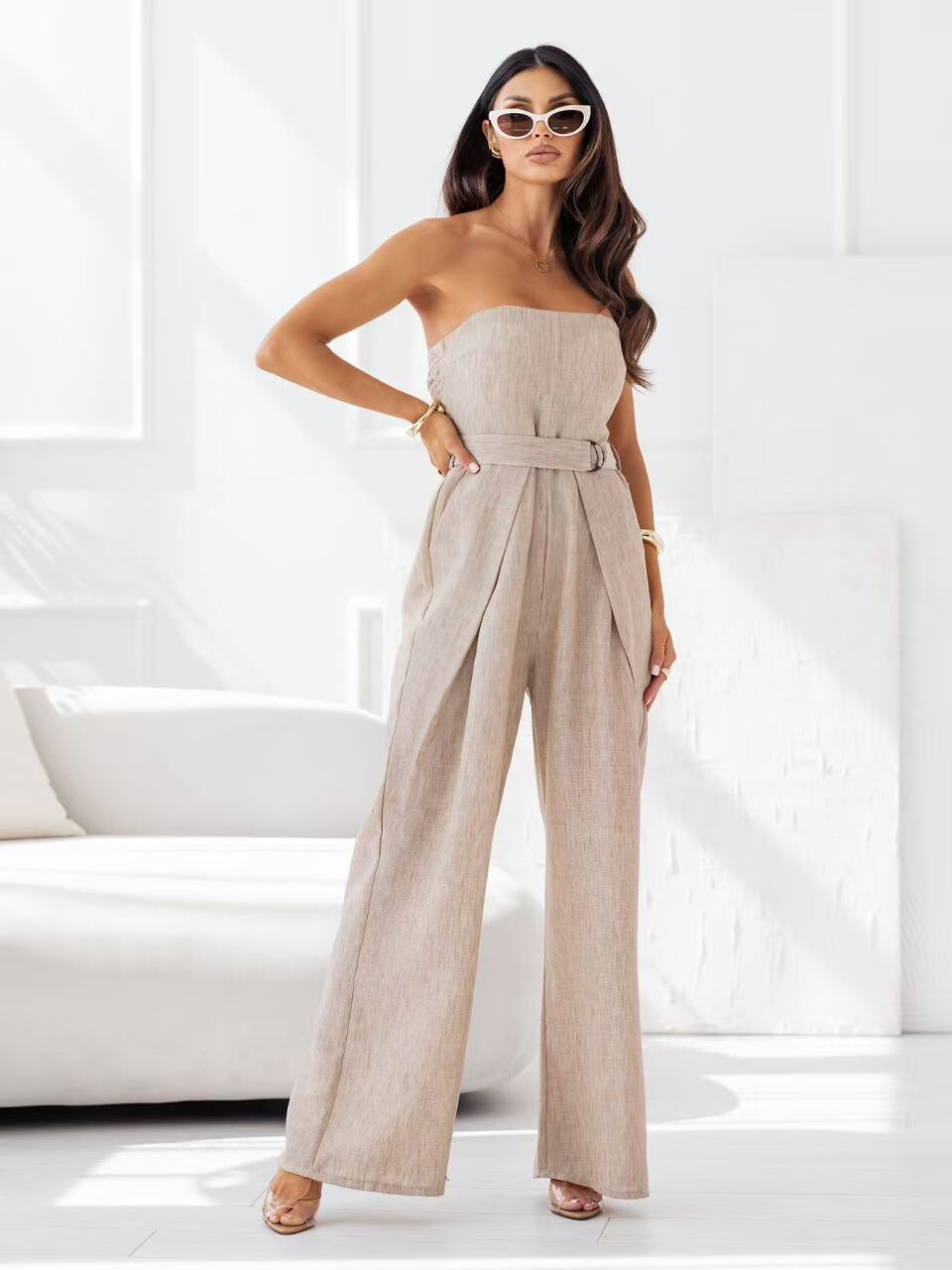 Grossiste Rosy Days - Combinaison Chic En Viscose Avec Cordon