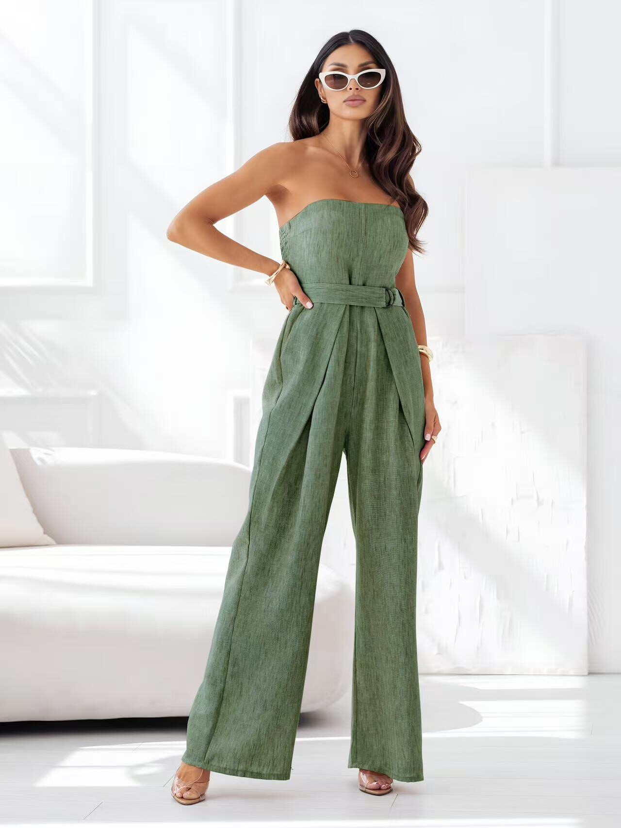 Grossiste Rosy Days - Combinaison Chic En Viscose Avec Cordon