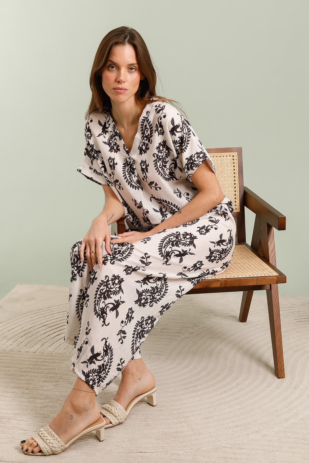 Grossista Rosy Days - Completo blusa e pantaloni stampati in viscosa