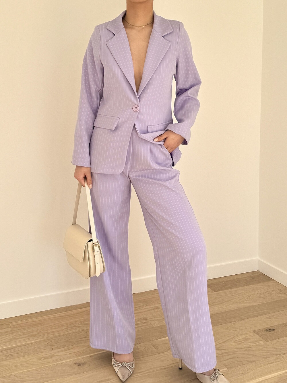 Wholesaler Rosy Days - Blazer set pants with thin stripes