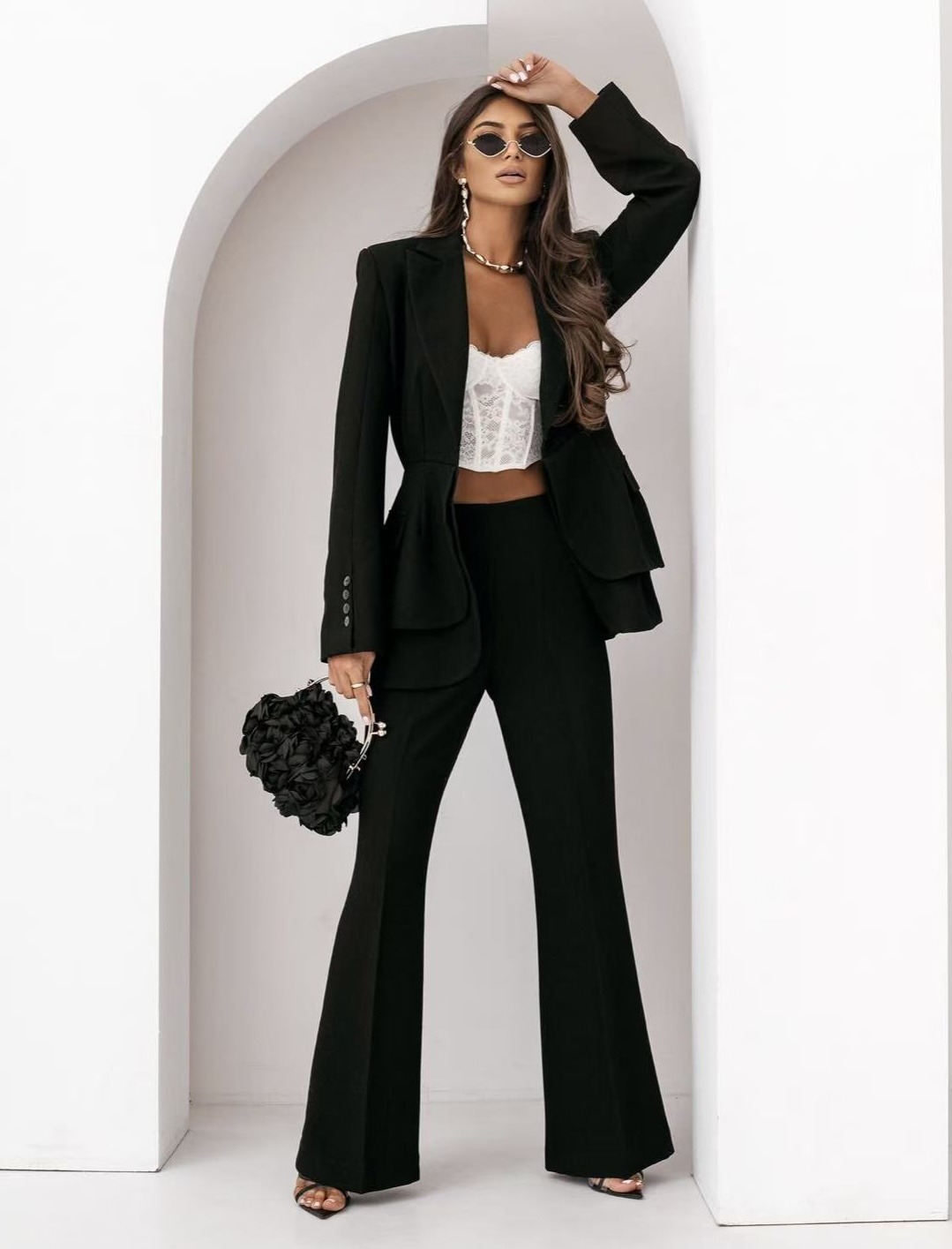 Großhändler ROSYDAYS - Chices Blazer-Set mit Futter