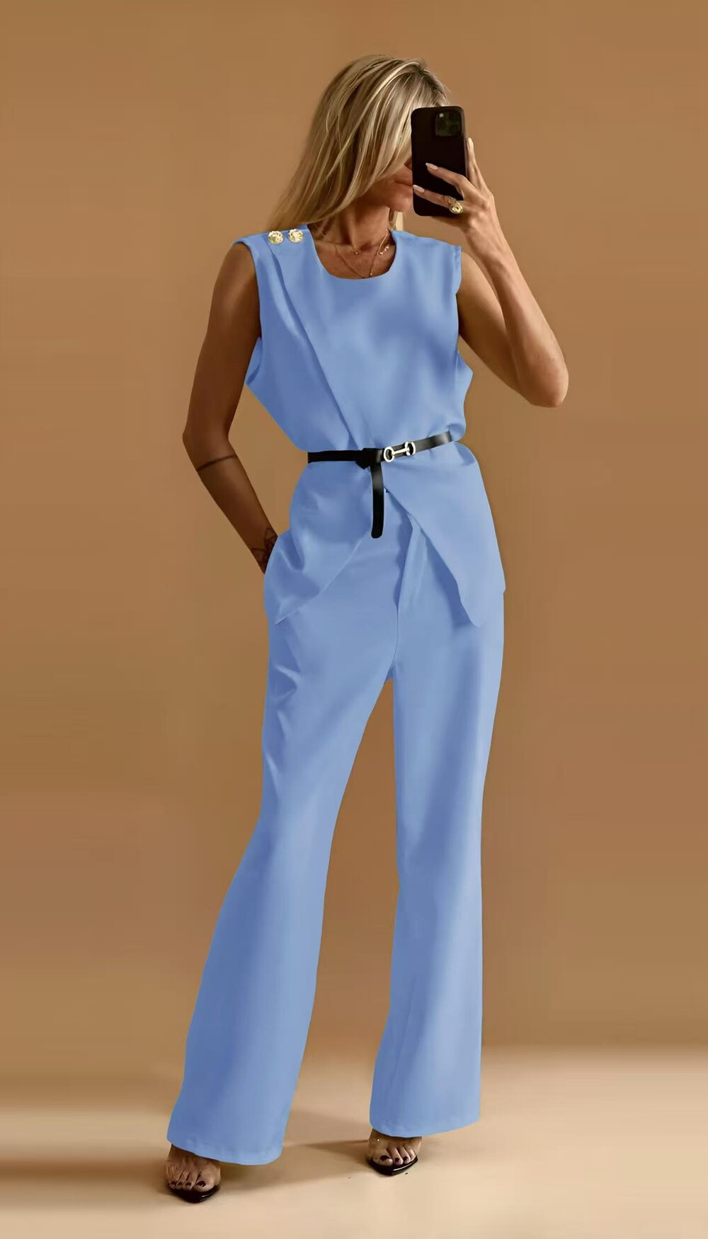 Chic belt pants set - Main image