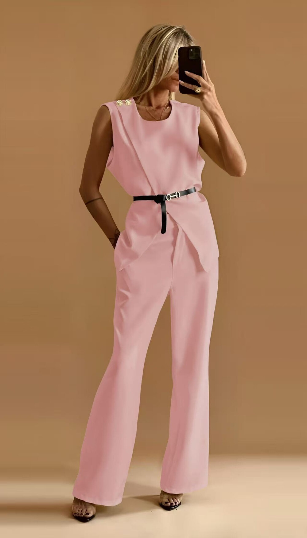 Grossiste Rosy Days - Ensemble Pantalon Chic à Ceinture