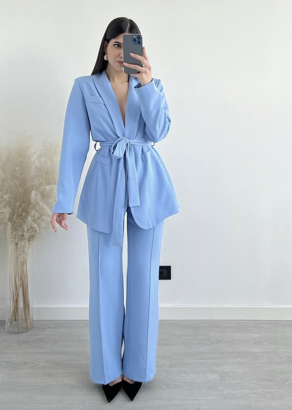 Grossiste Rosy Days - Ensemble blazer et pantalon chic à cordon