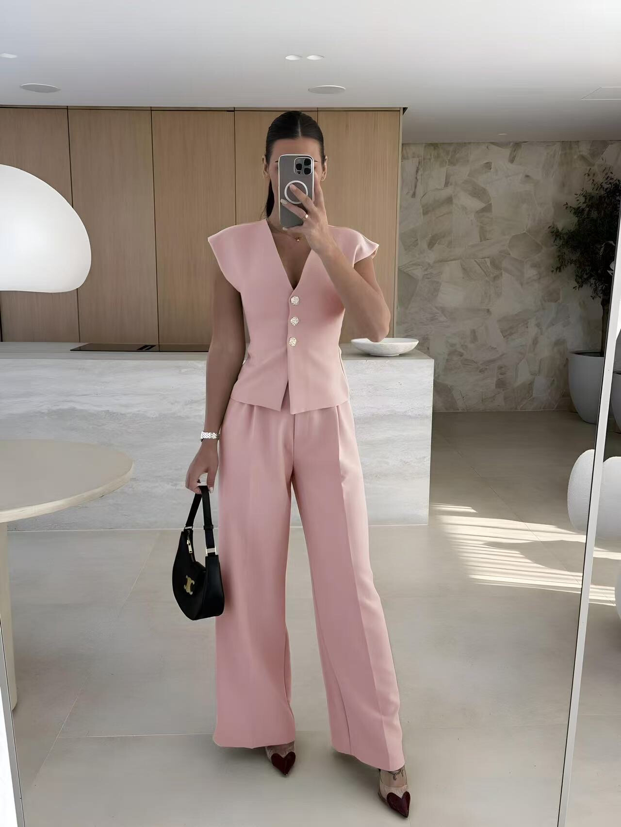 Grossiste Rosy Days - Ensemble gilet sans manche pantalon chic tendance