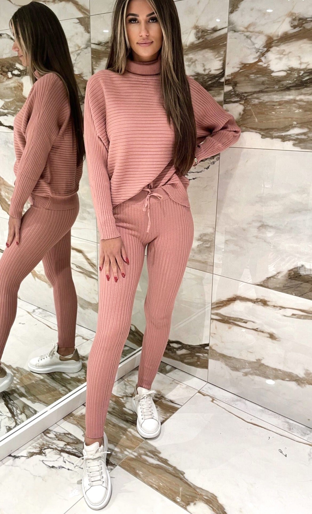 Grossiste ROSYDAYS - Ensemble Legging Côtelé En Maille