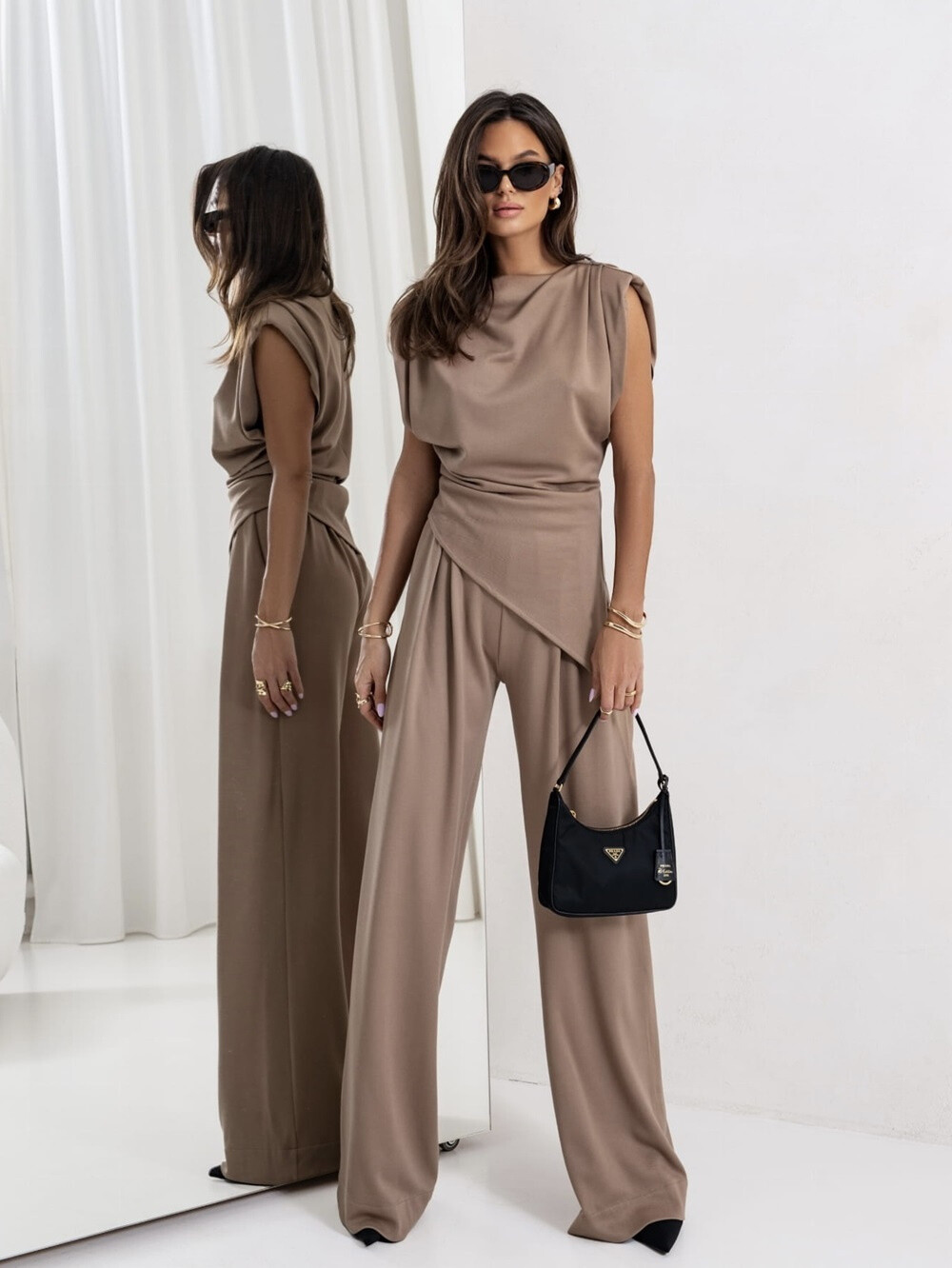Wholesaler Rosy Days - Asymmetrical top Asymmetrical Pants with shoulder shoulders