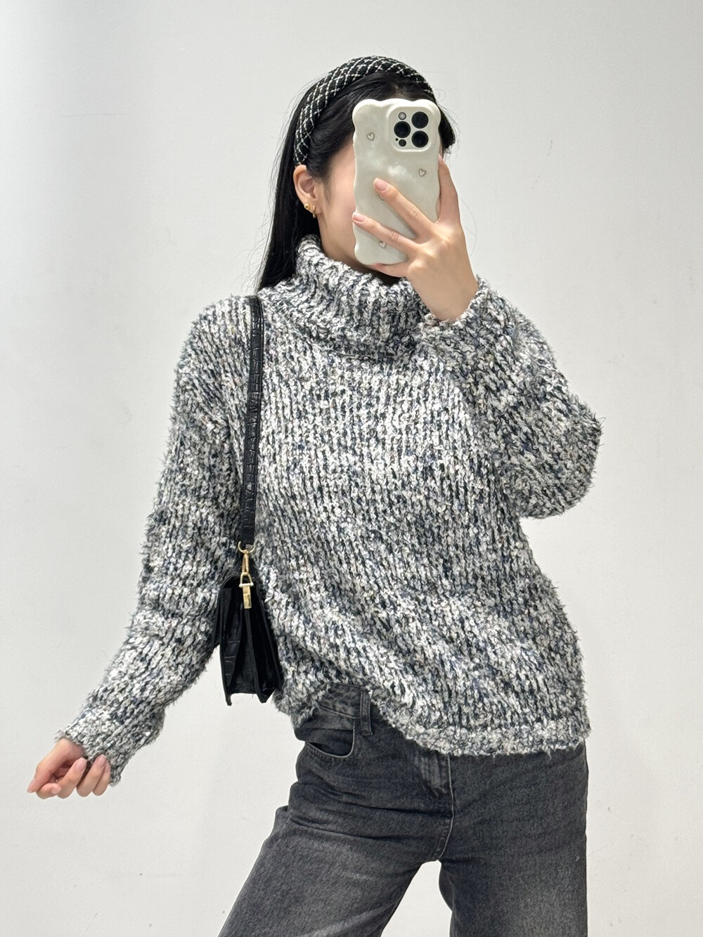 Grossiste Rosy Days - Pull col roulé grosse maille colorée