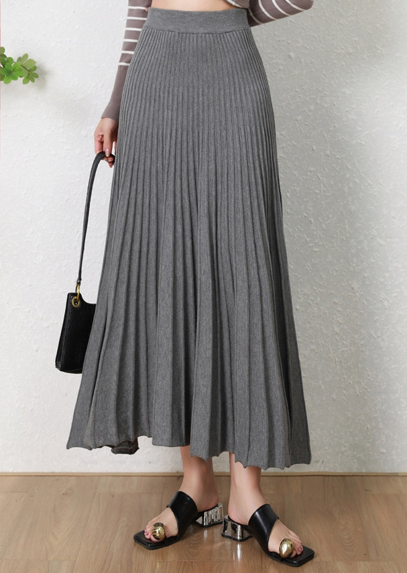 Wholesaler Rosy Days - Long pleated and flared knit skirt