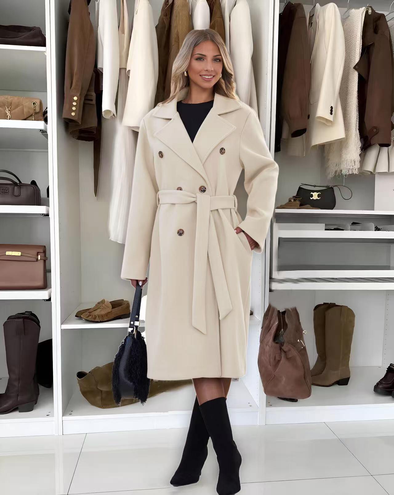 Grossiste ROSYDAYS - Manteau Doublure Avec Boutons Léopard, Cordon et Poches Fonctionnelles