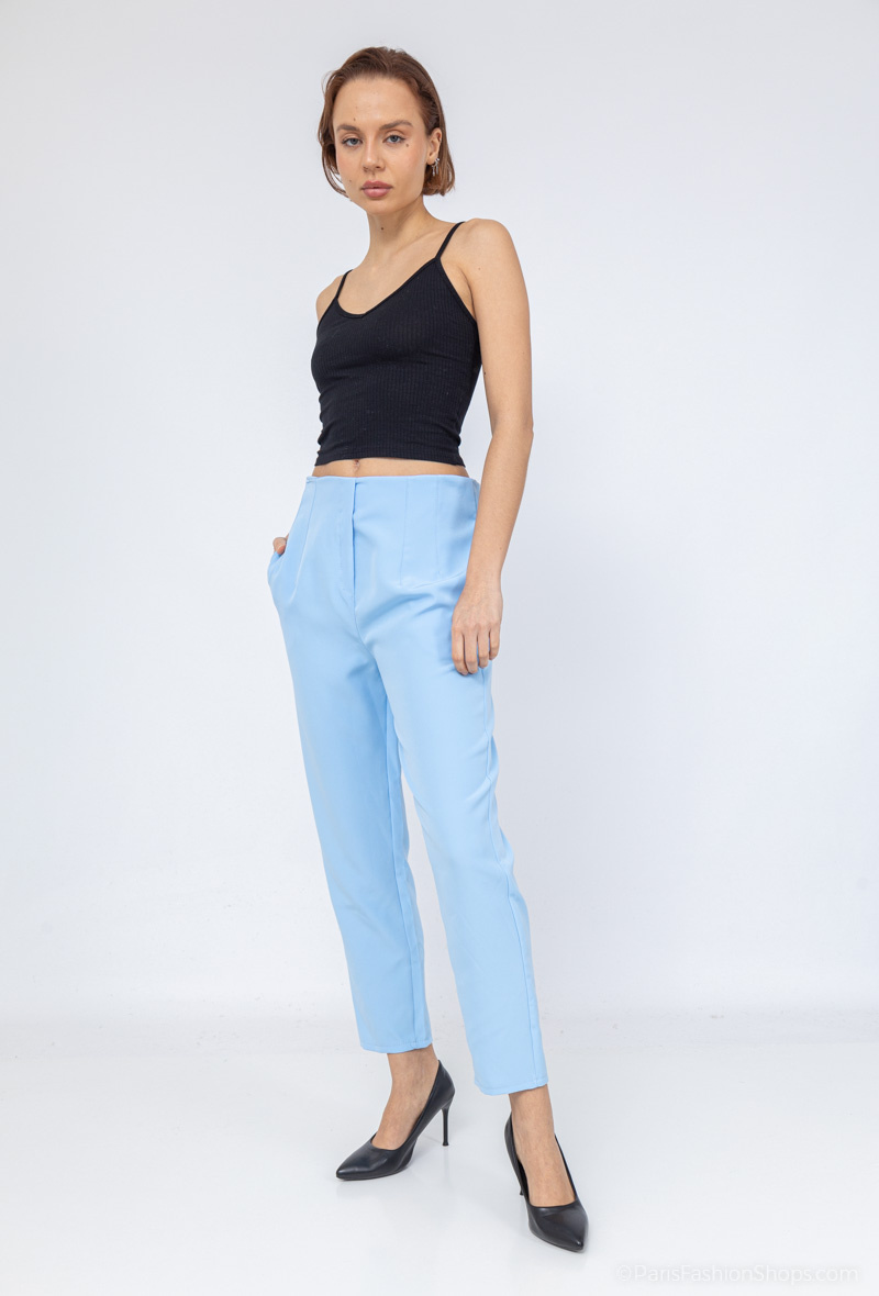 Wholesaler ROSYDAYS - Pleated carrot-fit trousers with tie waist