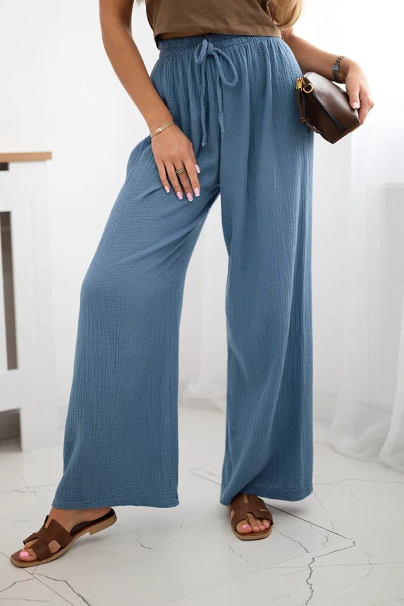 Grossiste Rosy Days - Pantalon Gaze De Coton Avec Cordon