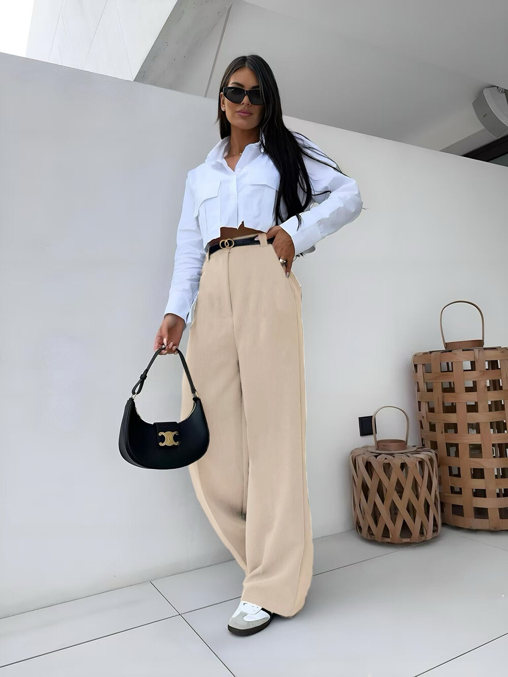 Wholesaler Rosy Days - Chic pants straight cut with functional pockets and with belt