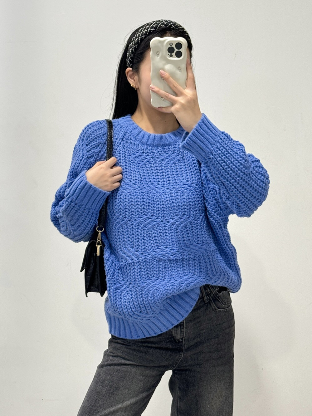 Grossiste Rosy Days - Pull à torsades col rond en grosse maille