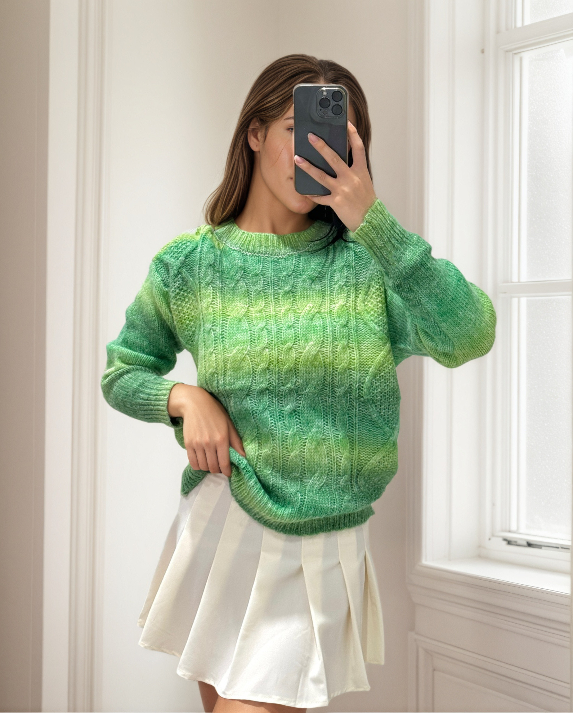 Grossiste ROSYDAYS - Pull Maille Torsadé Avec Dégradé de Couleurs Tie&Dye