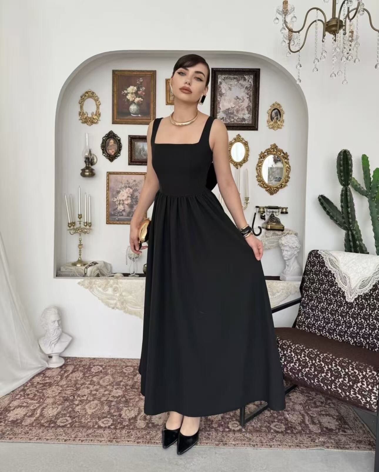Wholesaler ROSYDAYS - Long Dress with Bow at the Back