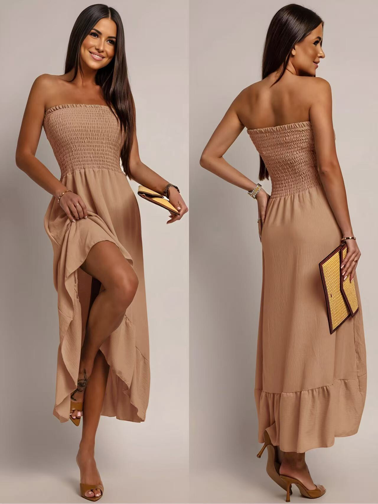 Grossiste Rosy Days - Robe Bustier Asymétrique En Viscose
