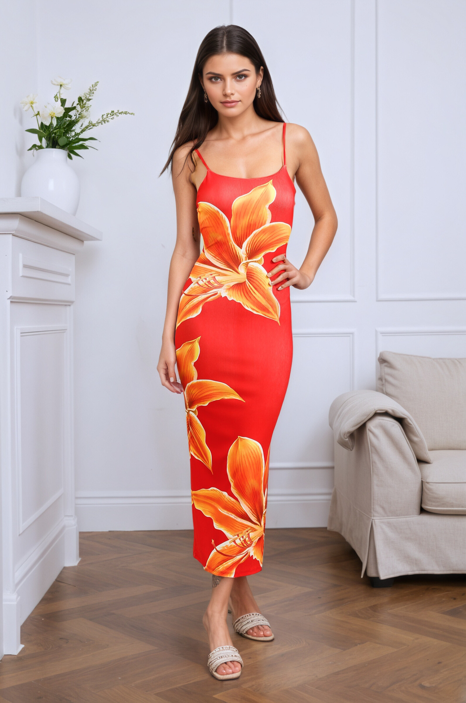 Wholesaler Rosy Days - Bodycon Dress Floral Print