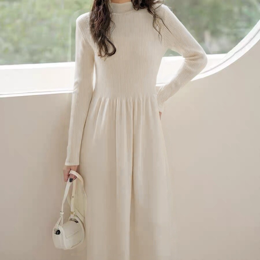 Wholesaler Rosy Days - Soft Knit Flared Sweater Dress