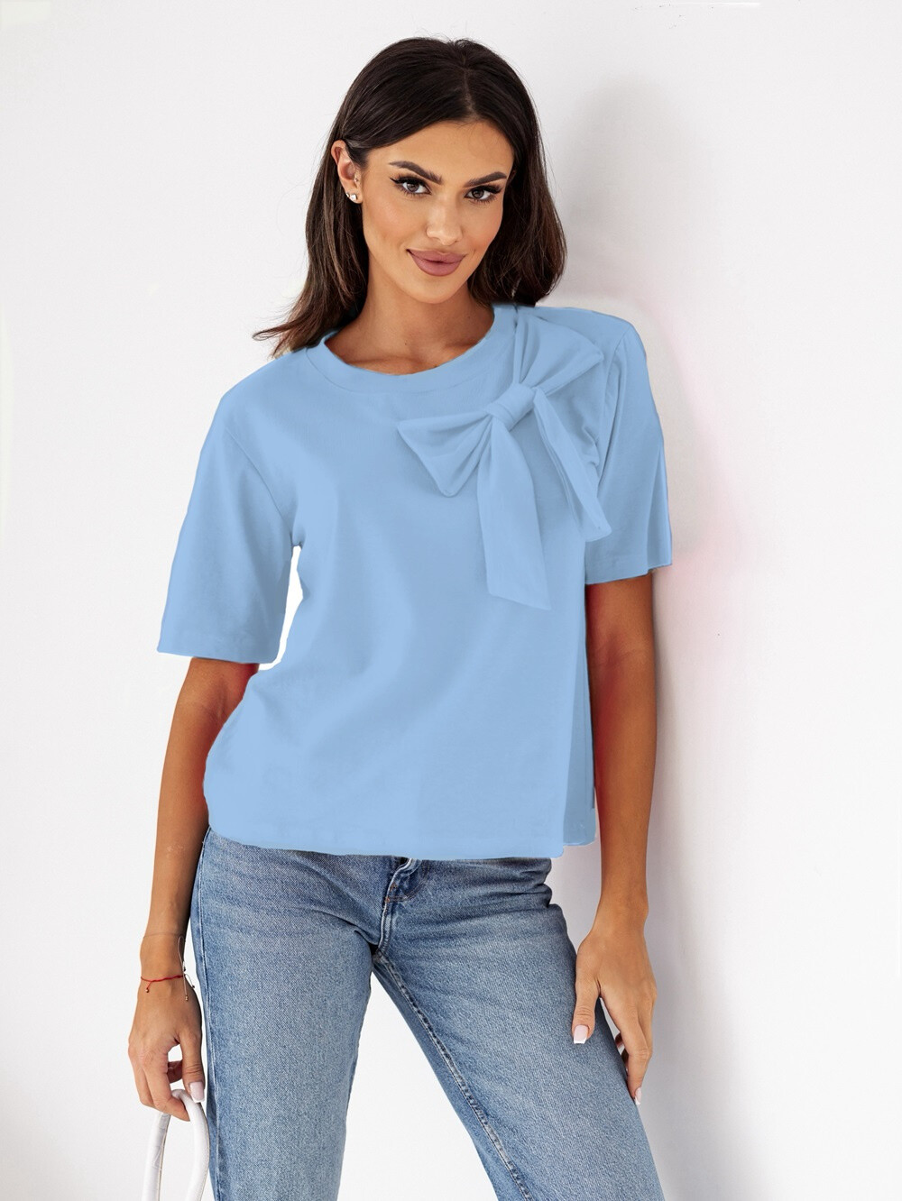 Großhändler Rosy Days - Baumwoll-T-Shirt mit Schleifendetails