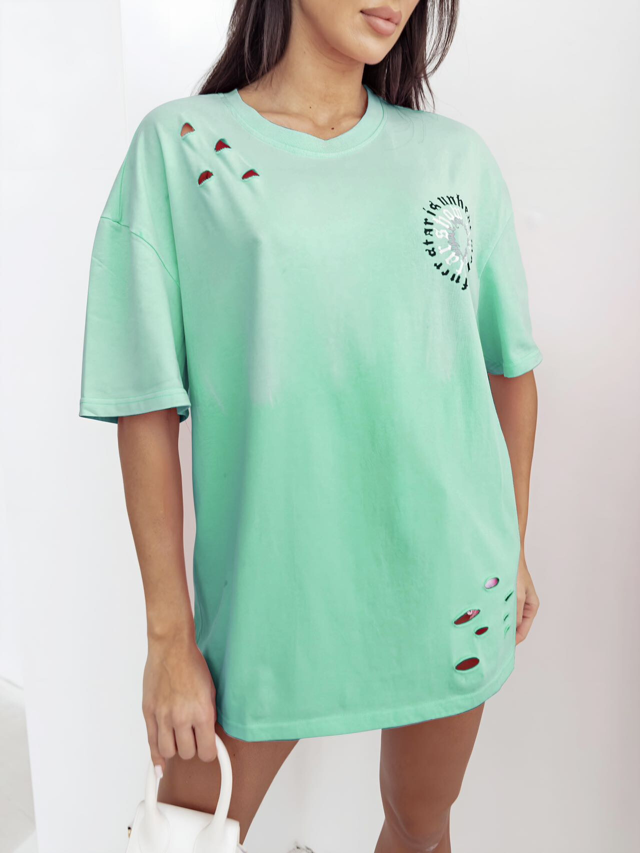 Wholesaler Rosy Days - Tie-dye T-shirt with black details and writing