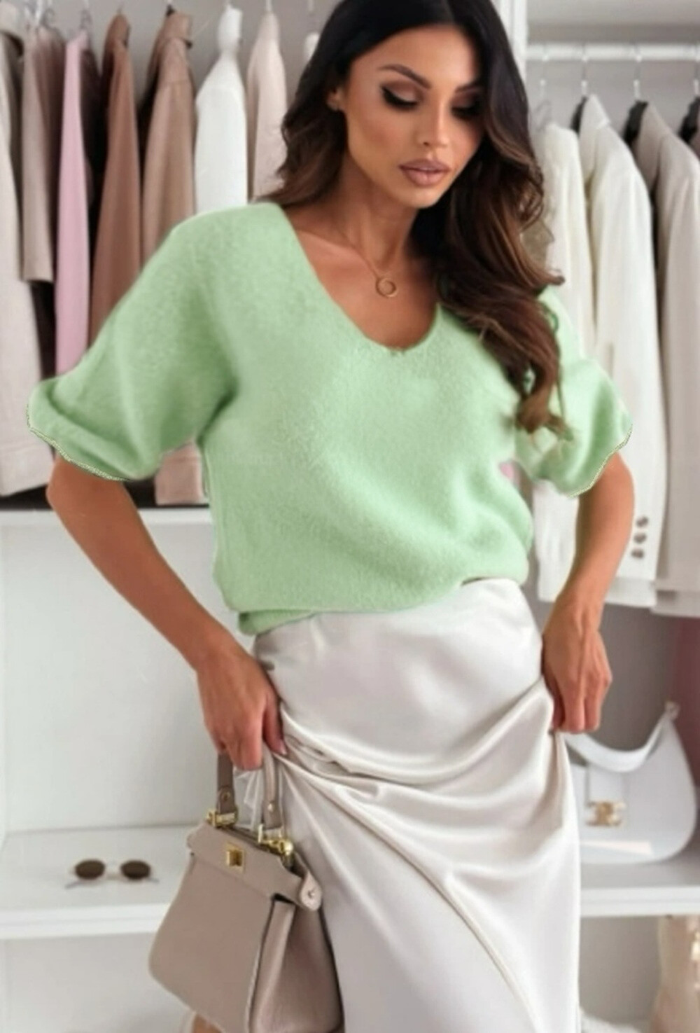 Wholesaler Rosy Days - T -shirt V -neck in single basic mesh