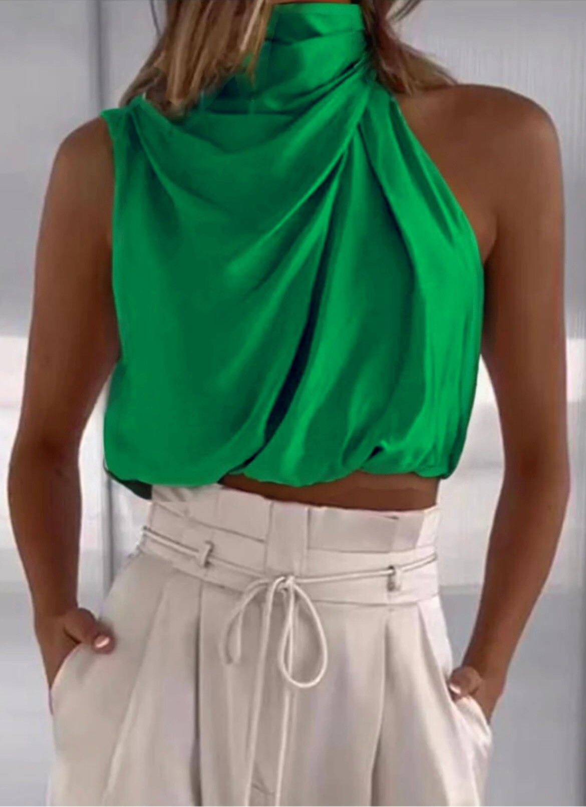 Wholesaler Rosy Days - Satin Draped Top