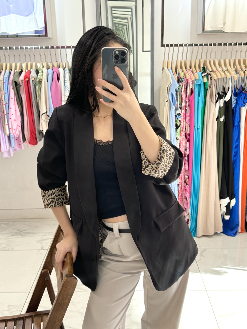 Grossiste Rosy Days - Blazer à doublure motif léopard