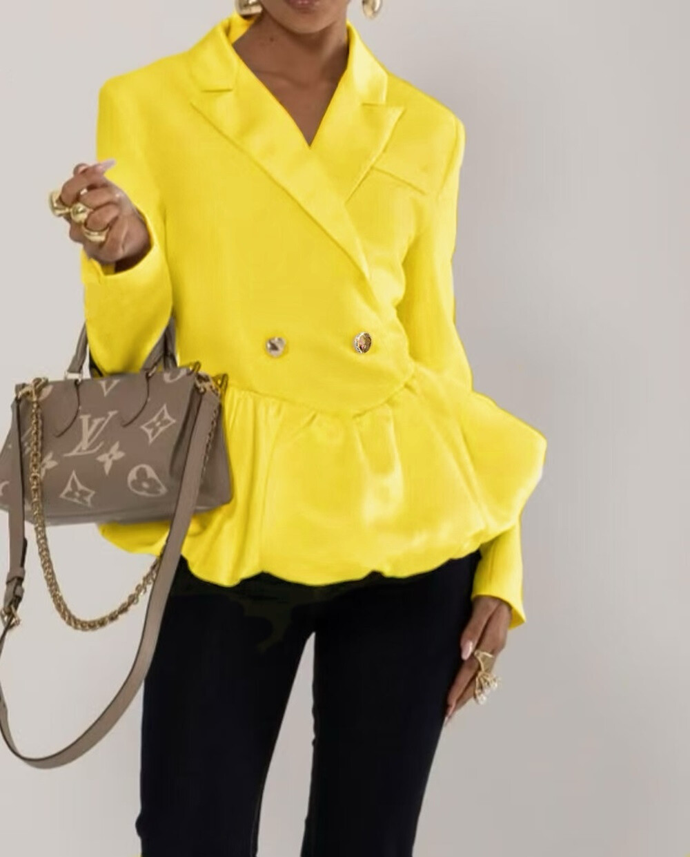 Wholesaler Rosy Days - Animal print blazer jacket with gathered sleeves