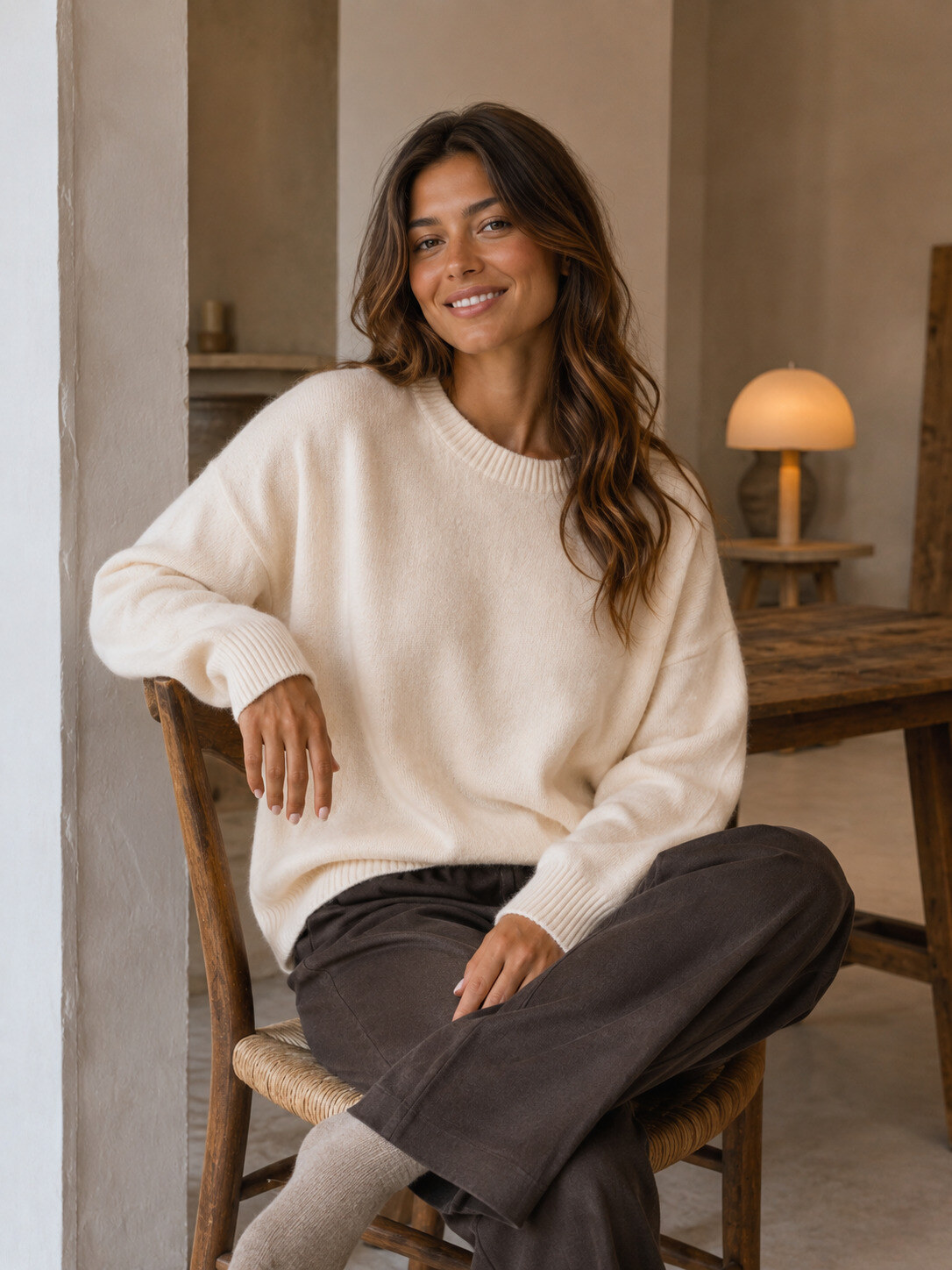 Grossista ROSYDAYS - Maglione Basic in Maglia Morbida con Girocollo