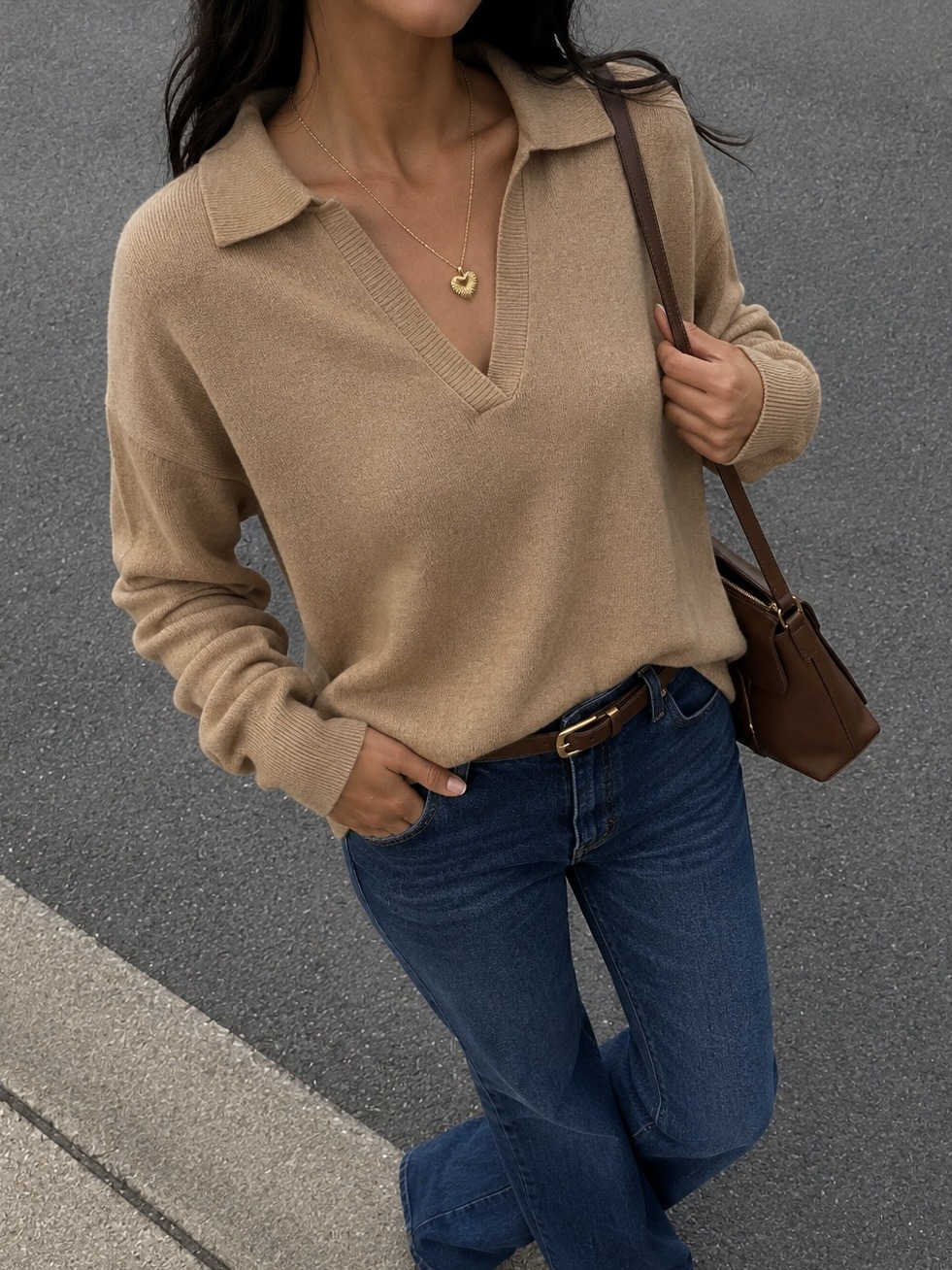 Großhändler ROSYDAYS - Basic Pullover mit Polokragen