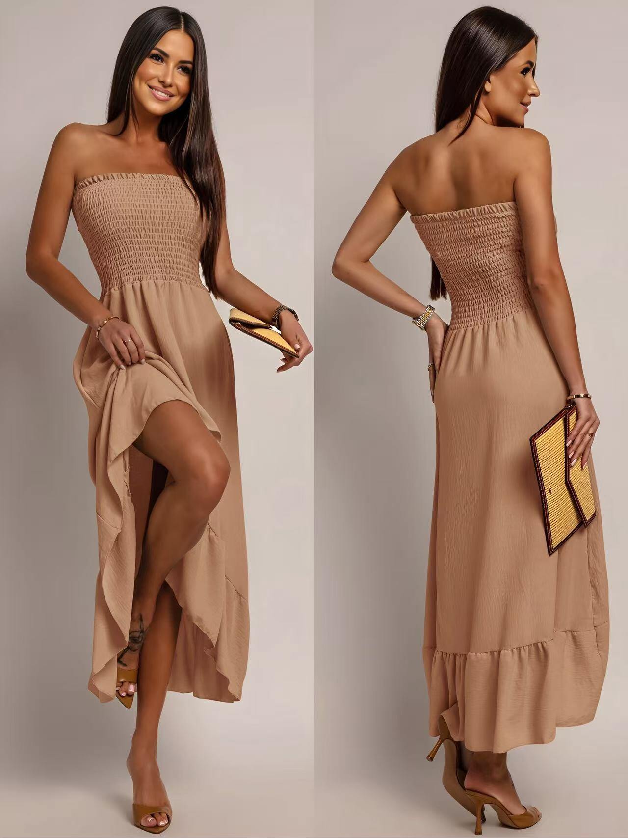 Mayorista ROSYDAYS - Vestido Bustier Asimétrico de Viscosa