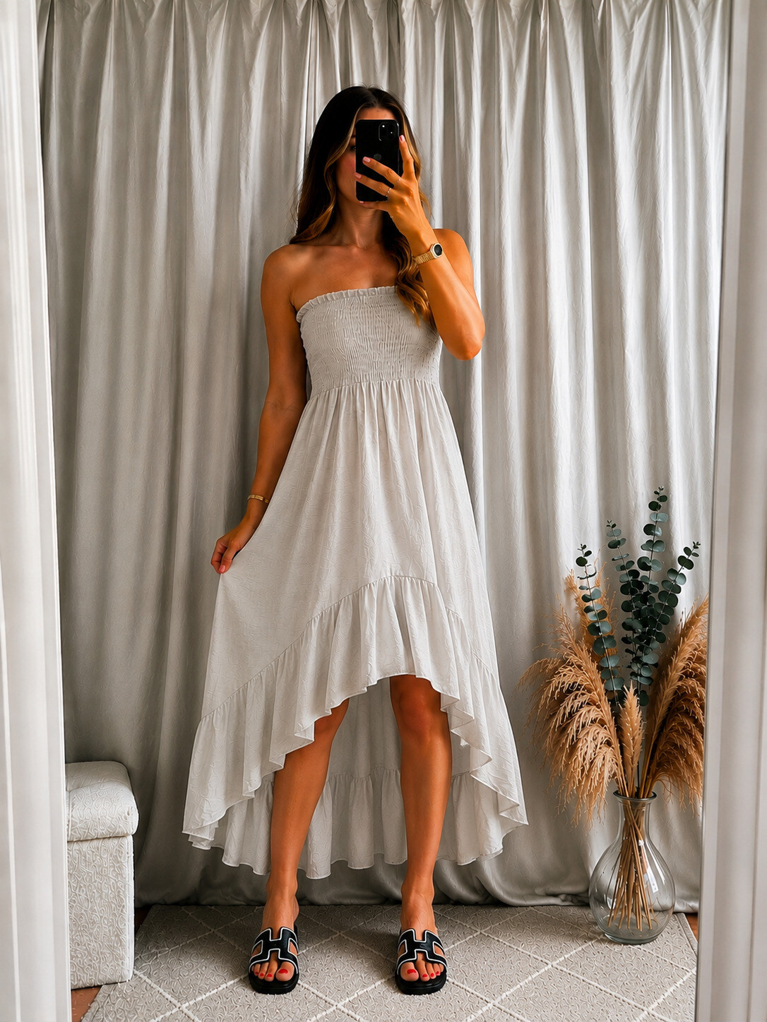 Großhändler ROSYDAYS - Asymmetrisches Bustierkleid aus Viskose