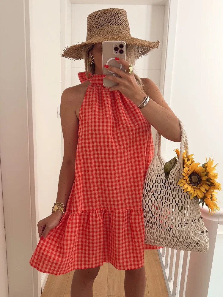 Wholesaler ROSYDAYS - Trendy Vichy Dress