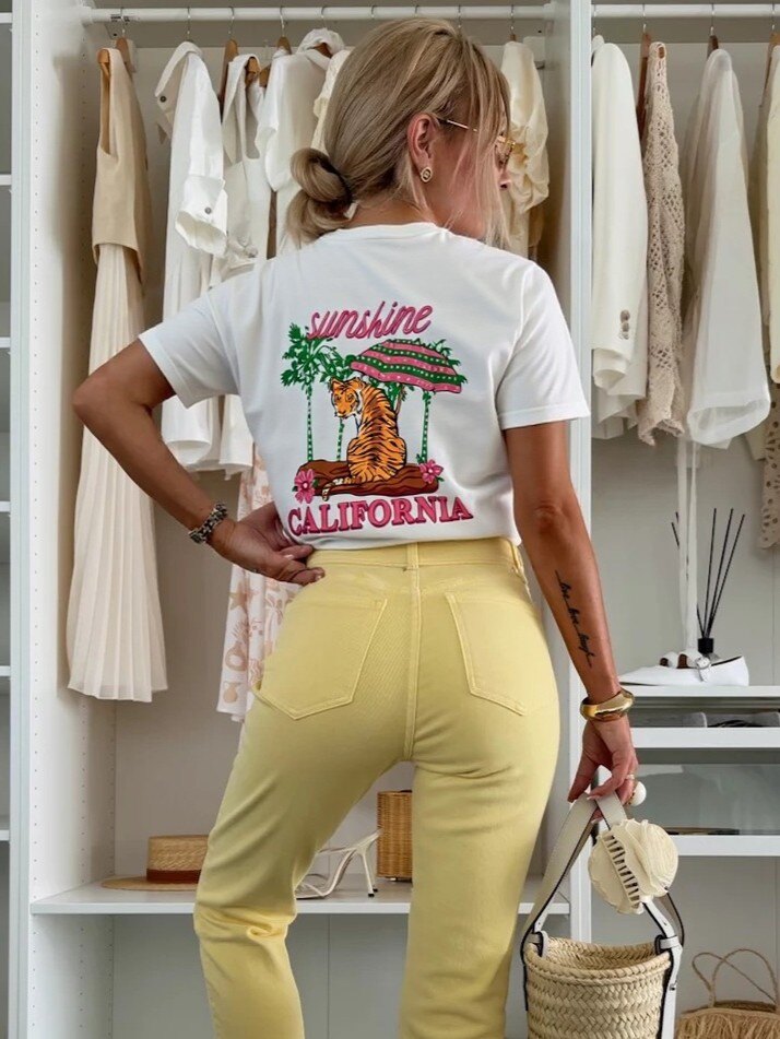 Mayorista ROSYDAYS - Camiseta de Algodón Estampada de Moda CALIFORNIA