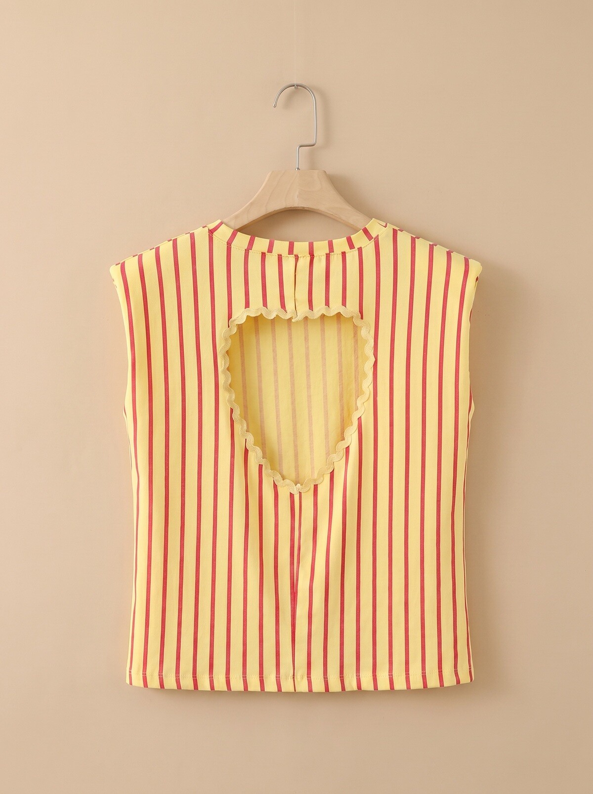 Mayorista ROSYDAYS - Top con hombreras Rayas Algodón Espalda Corazón Abierto