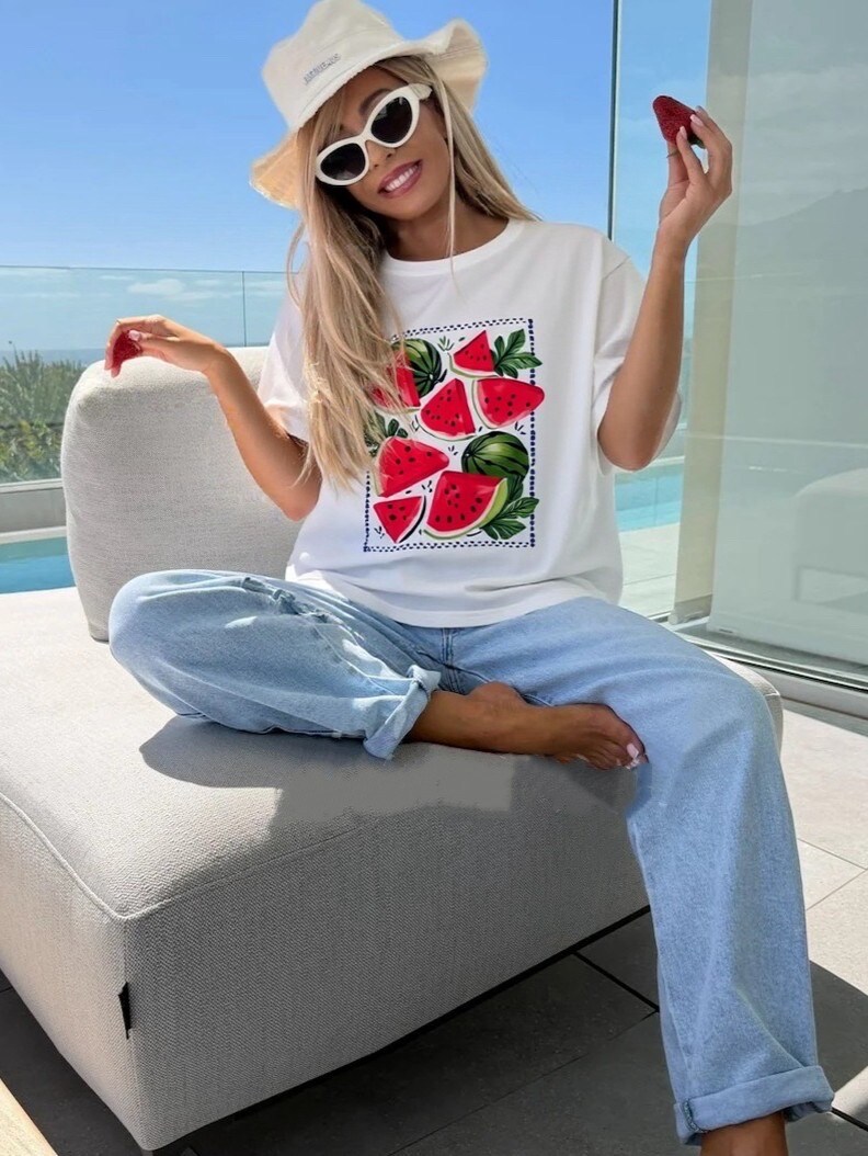 Mayorista ROSYDAYS - Camiseta de algodón estampada de moda SURF