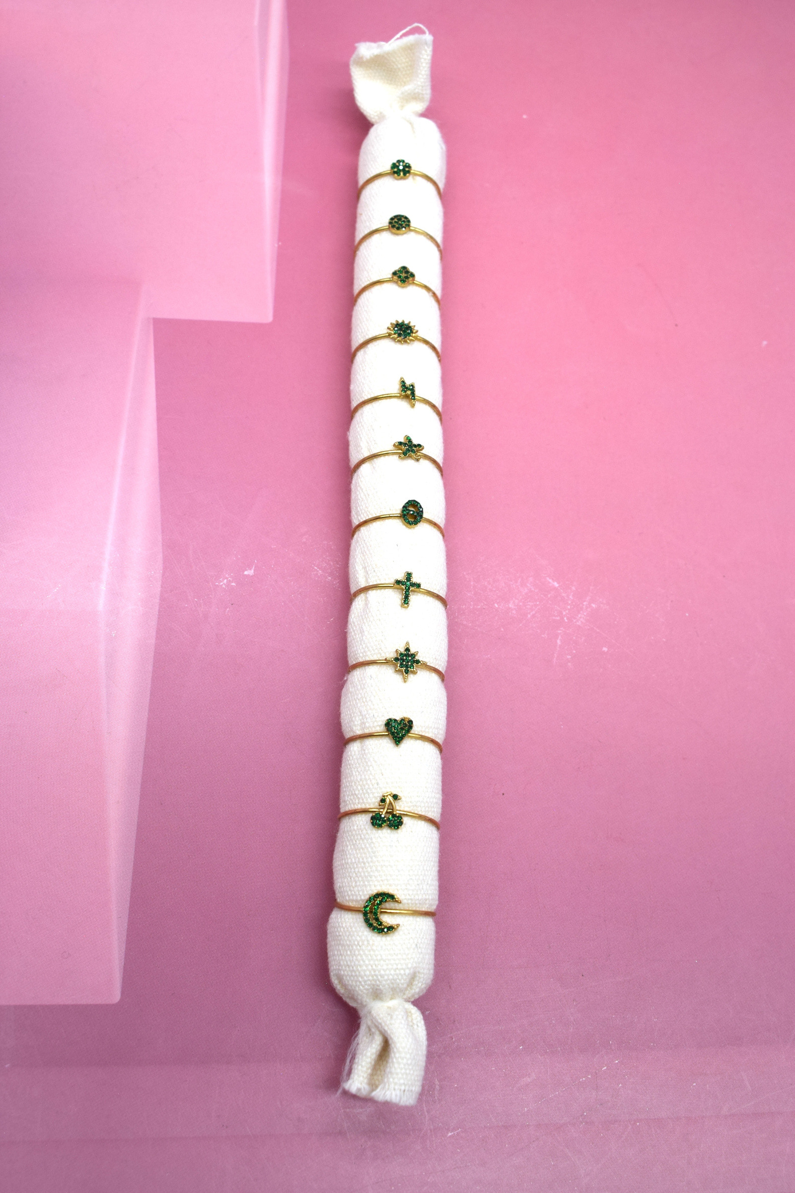Mayorista Rouge Bonbons - JUEGO DE 12 ANILLOS AJUSTABLES DE ACERO INOXIDABLE
