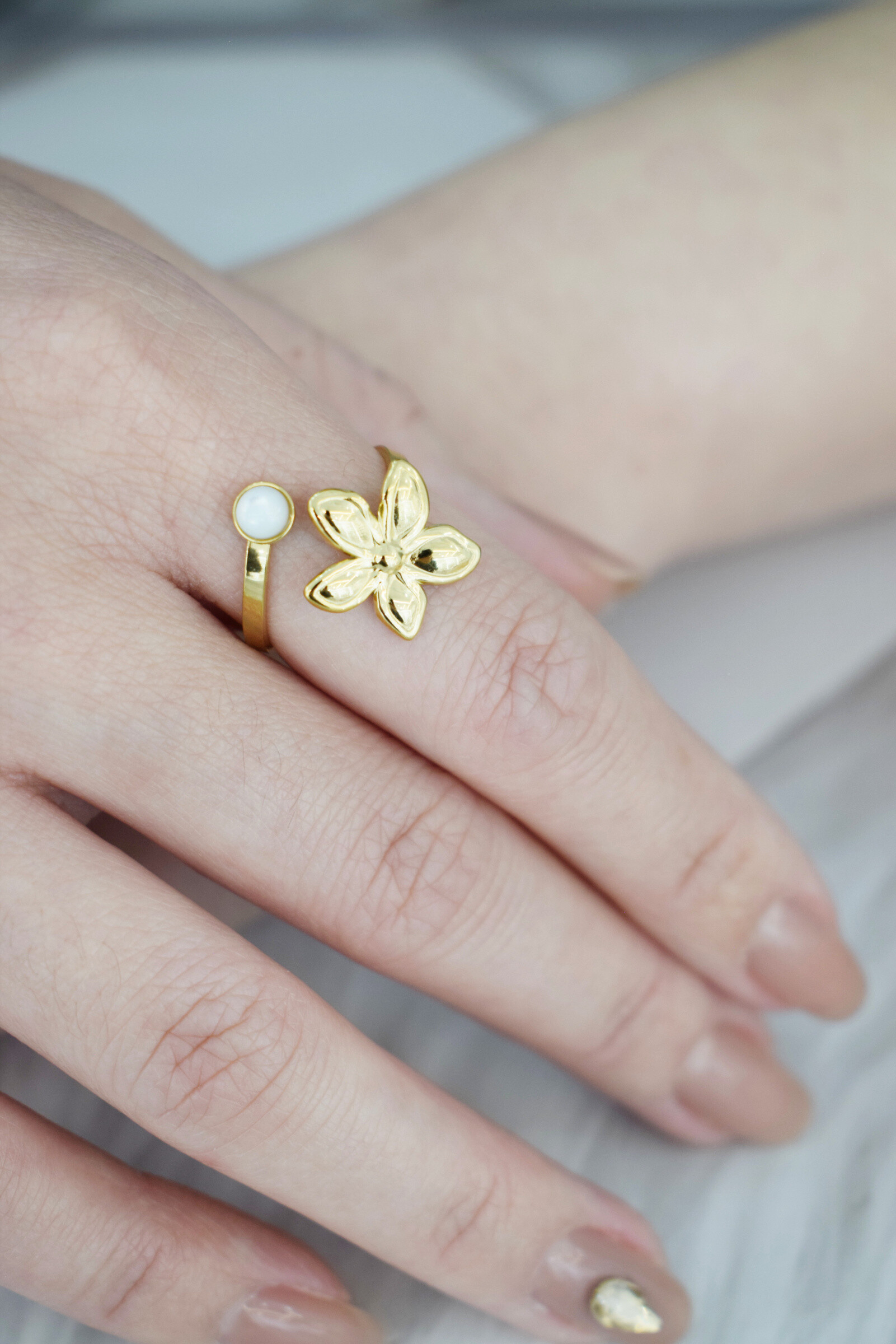 Wholesaler Rouge Bonbons - Stainless steel flower ring