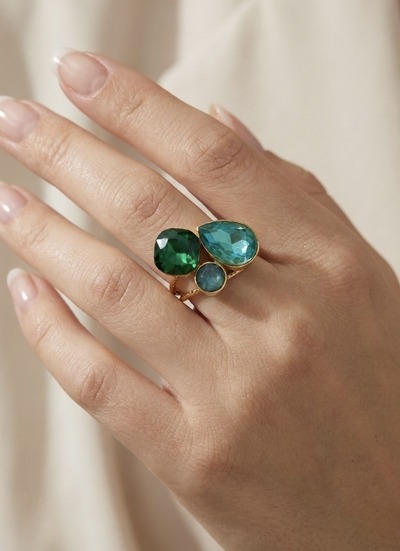 Wholesaler Rouge Bonbons - TEARDROP, SQUARE, AND ROUND RHINESTONE RING Wholesaler Rouge Bonbons - TEARDROP, SQUARE, AND ROUND RHINESTONE RING