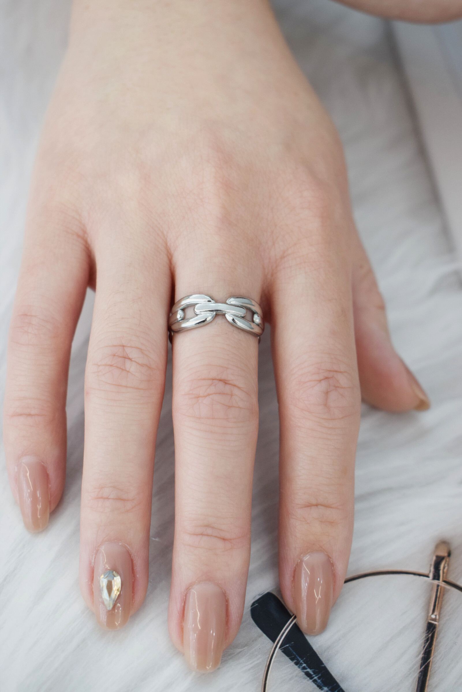Wholesaler Rouge Bonbons - Stainless steel link ring
