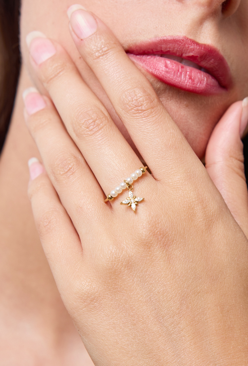 Wholesaler Rouge Bonbons - Adjustable charm ring in stainless steel