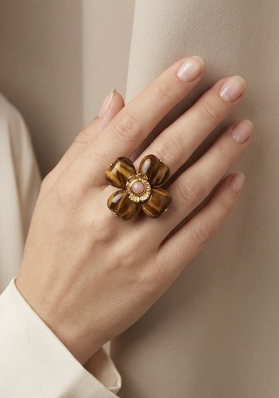 Wholesaler Rouge Bonbons - Adjustable Stainless Steel Flower Ring Wholesaler Rouge Bonbons - Adjustable Stainless Steel Flower Ring