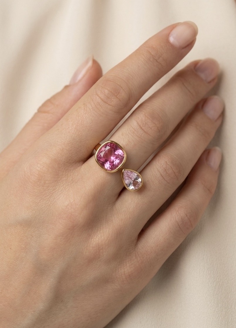 Grossista Rouge Bonbons - ANELLO CON STRASS A FORMA DI GOCCIA E QUADRATO