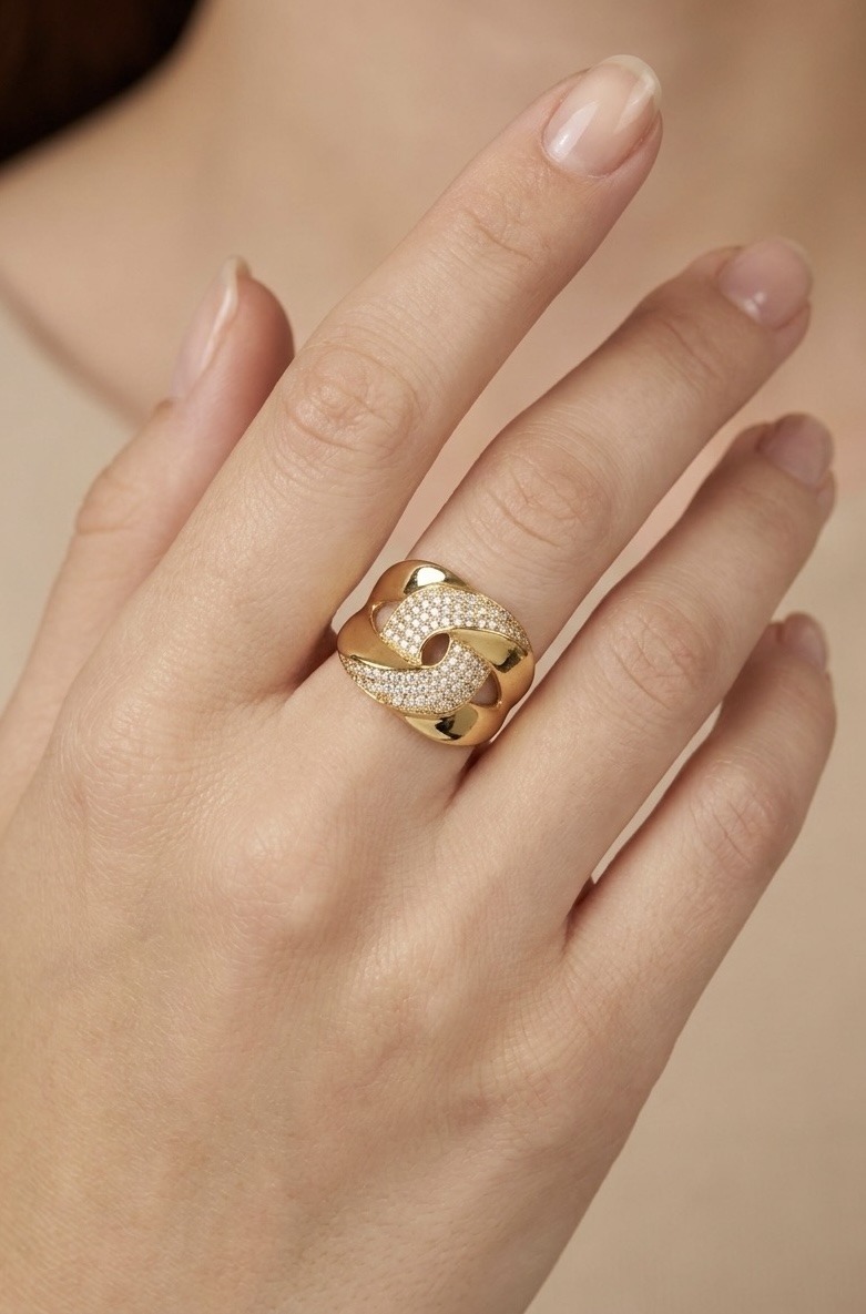 Mayorista Rouge Bonbons - ANILLO TORCIDO DE ACERO INOXIDABLE