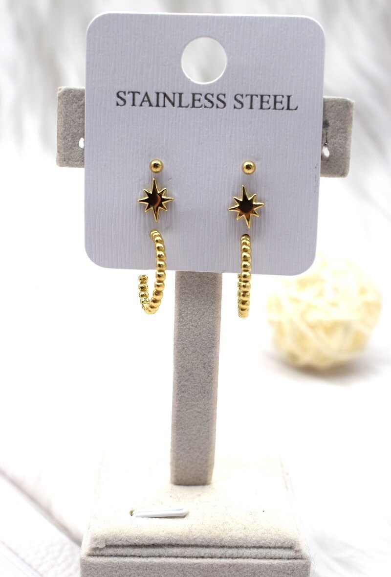 Grossiste Rouge Bonbons - BOUCLE D'OREILLE EN ACIER